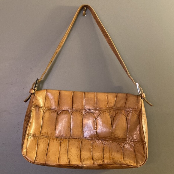 Vintage Danier Embossed Crocodile Leather Bag in Tan - Picture 2 of 5